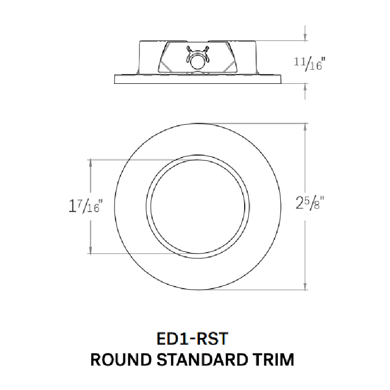 CSL ED1-RST 1" LED Eco-Downlight Round Standard Trim