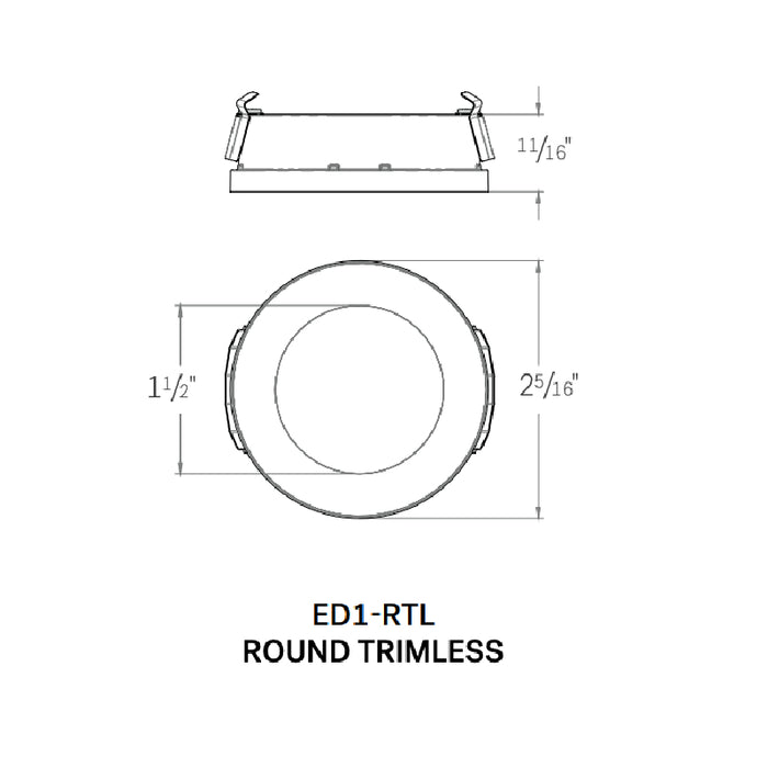 CSL ED1-RTL 1" LED Eco-Downlight Round Standard Trimless