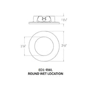 CSL ED1-RWL 1" LED Eco-Downlight Round Wet Location Trim