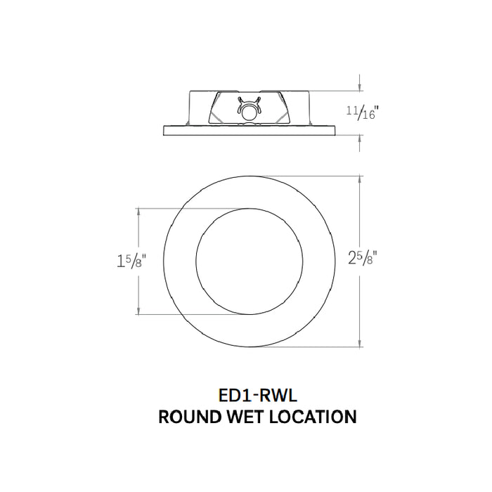 CSL ED1-RWL 1" LED Eco-Downlight Round Wet Location Trim