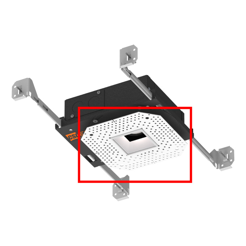 CSL ED1-S-TL Square Trimless Mud-In plate for 1" Eco-Downlight