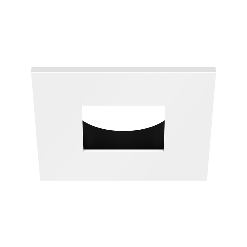 CSL ED1-SST 1" LED Eco-Downlight Square Standard Trim - Black with White Flange