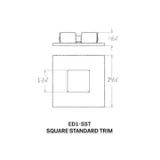 CSL ED1-SST 1" LED Eco-Downlight Square Standard Trim 