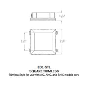 CSL ED1-STL 1" LED Eco-Downlight Square Standard Trimless 
