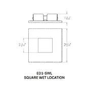 CSL ED1-SWL 1" LED Eco-Downlight Square Wet Location Trim 