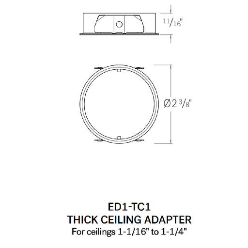 CSL ED1-TC1 Thick Ceiling Adapter for 1" Eco-Downlight