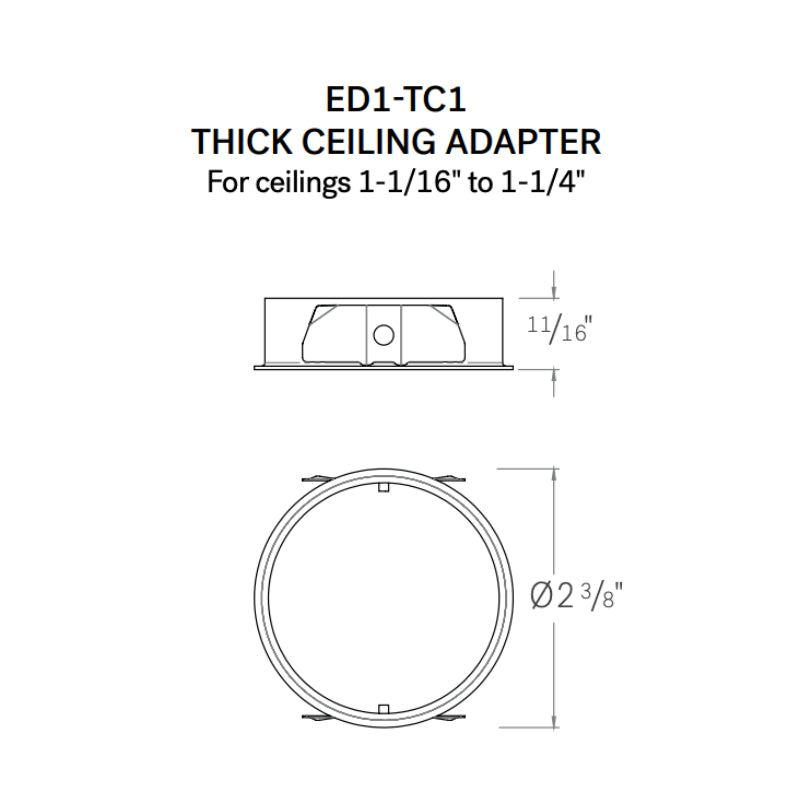 CSL ED1-TC1 Thick Ceiling Adapter for 1" Eco-Downlight