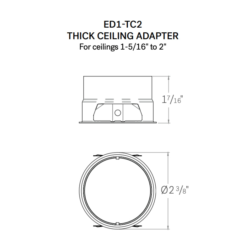 CSL ED1-TC2 Thick Ceiling Adapter for 1" Eco-Downlight