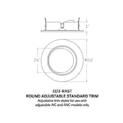 CSL ED3-RAST 3" LED Eco-Downlight Round Adjustable Standard Trim 