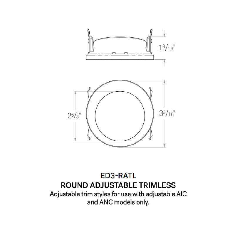 CSL ED3-RATL 3" LED Eco-Downlight Round Adjustable Standard Trimless