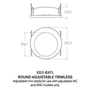 CSL ED3-RATL 3" LED Eco-Downlight Round Adjustable Standard Trimless