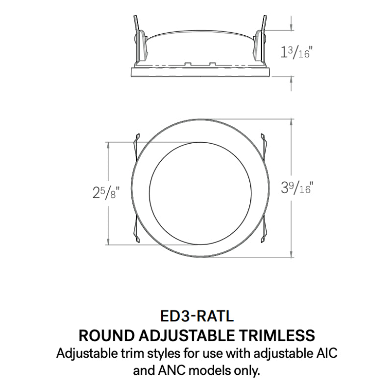 CSL ED3-RATL 3" LED Eco-Downlight Round Adjustable Standard Trimless