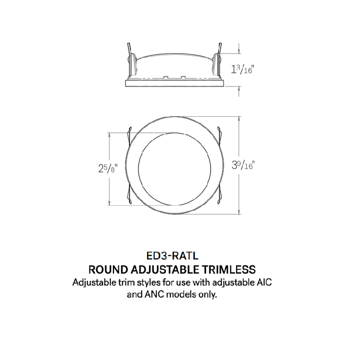 CSL ED3-RATL 3" LED Eco-Downlight Round Adjustable Standard Trimless