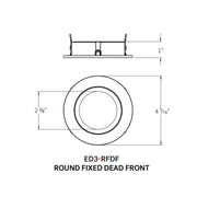 CSL ED3-RFDF Eco-Downlight 3" Round Fixed Dead Front Trim