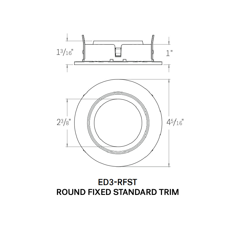 CSL ED3-RFST 3" LED Eco-Downlight Round Fixed Standard Trim