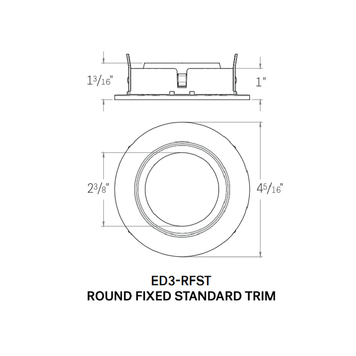 CSL ED3-RFST 3" LED Eco-Downlight Round Fixed Standard Trim