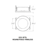 CSL ED3-RFTL 3" LED Eco-Downlight Round Fixed Standard Trimless 