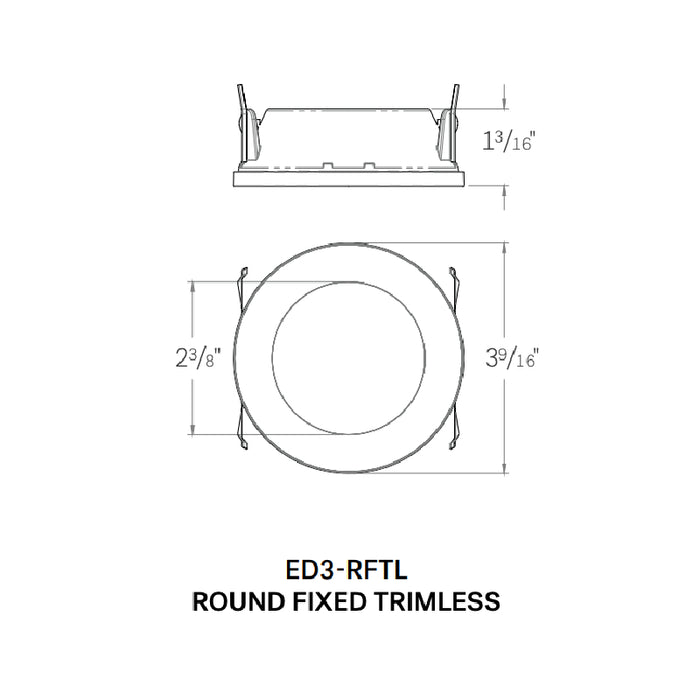 CSL ED3-RFTL 3" LED Eco-Downlight Round Fixed Standard Trimless 