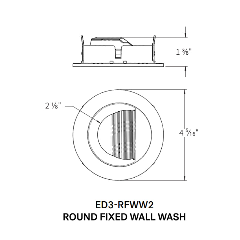 CSL ED3-RFWW2 Eco-Downlight 3" Round Fixed Wall Wash Trim