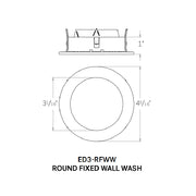 CSL ED3-RFWW Eco-Downlight 3" Round Fixed Wall Wash Trim 
