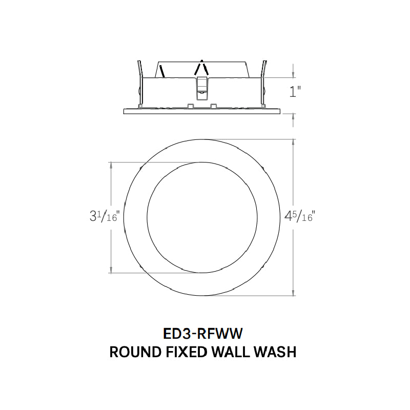CSL ED3-RFWW Eco-Downlight 3" Round Fixed Wall Wash Trim 