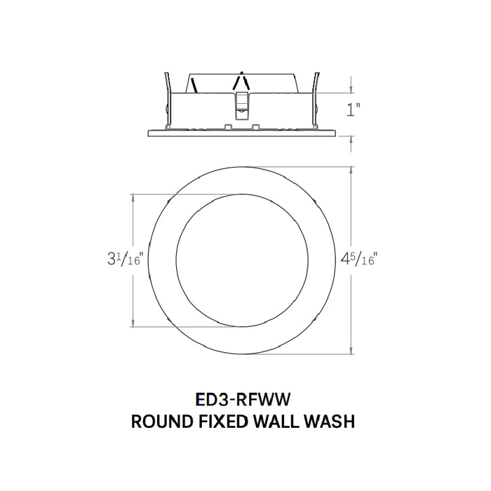 CSL ED3-RFWW Eco-Downlight 3" Round Fixed Wall Wash Trim 
