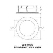 CSL ED3-RFWW Eco-Downlight 3" Round Fixed Wall Wash Trim