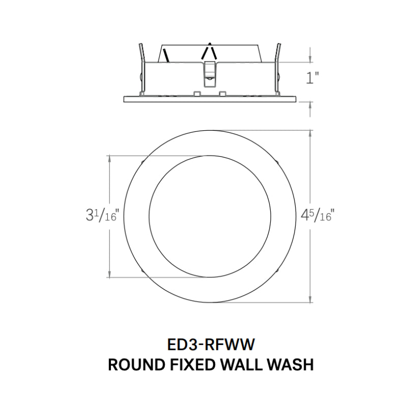 CSL ED3-RFWW Eco-Downlight 3" Round Fixed Wall Wash Trim
