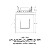 CSL ED3-SAST 3" LED Eco-Downlight Square Adjustable Standard Trim