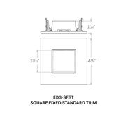 CSL ED3-SFST 3" LED Eco-Downlight Square Fixed Standard Trim