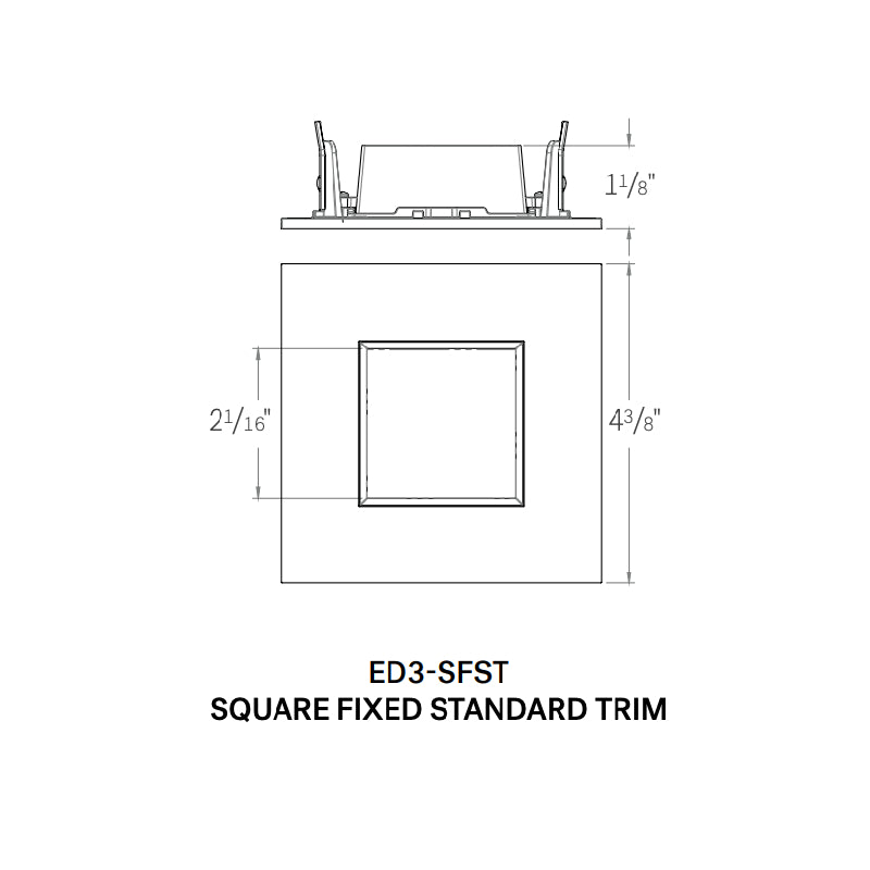 CSL ED3-SFST 3" LED Eco-Downlight Square Fixed Standard Trim