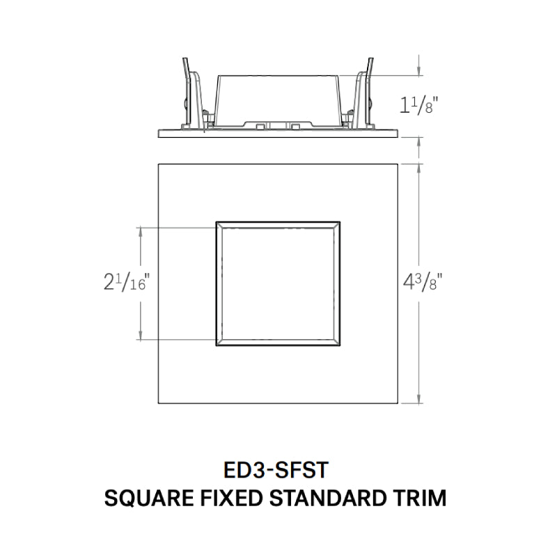 CSL ED3-SFST 3" LED Eco-Downlight Square Fixed Standard Trim