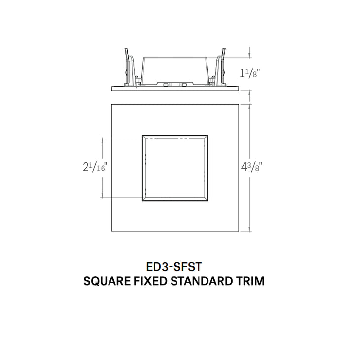 CSL ED3-SFST 3" LED Eco-Downlight Square Fixed Standard Trim