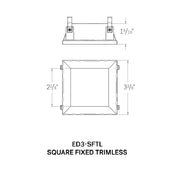 CSL ED3-SFTL 3" LED Eco-Downlight Square Fixed Standard Trimless 