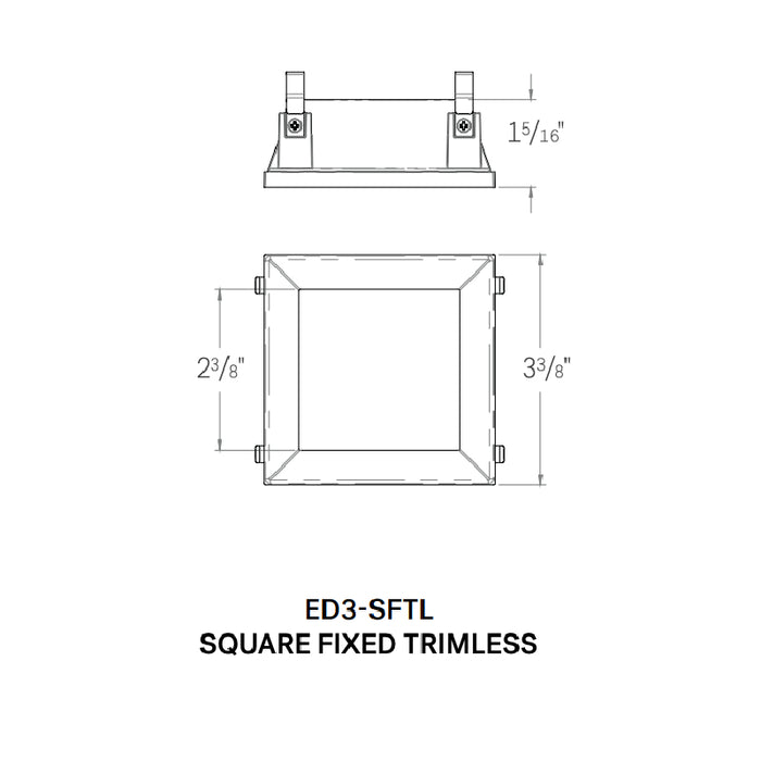 CSL ED3-SFTL 3" LED Eco-Downlight Square Fixed Standard Trimless 