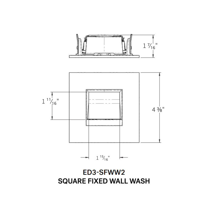 CSL ED3-SFWW2 Eco-Downlight 3" Square Fixed Wall Wash Trim