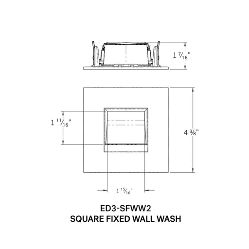 CSL ED3-SFWW2 Eco-Downlight 3" Square Fixed Wall Wash Trim