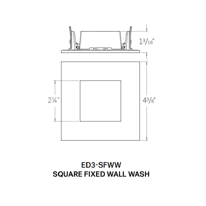 CSL ED3-SFWW Eco-Downlight 3" Square Fixed Wall Wash Trim