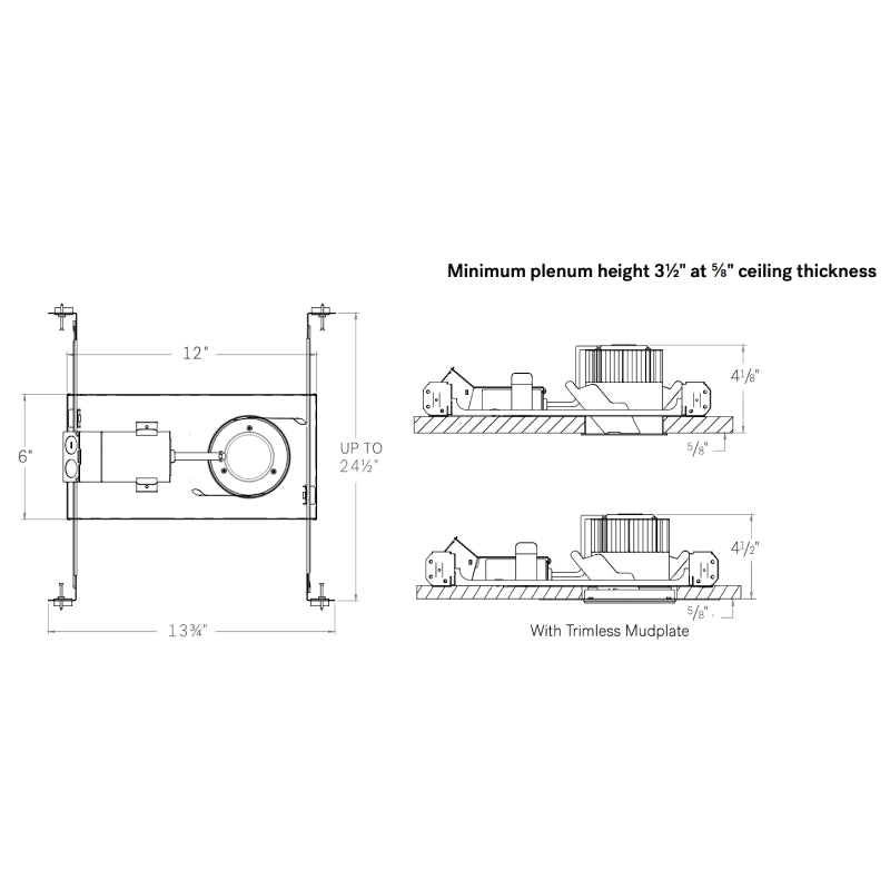 CSL ED3NIC Eco-Downlight 3" LPD 13W New Construction IC Housing, Warm Dim