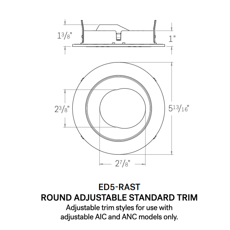 CSL ED5-RAST 5" LED Eco-Downlight Round Adjustable Standard Trim