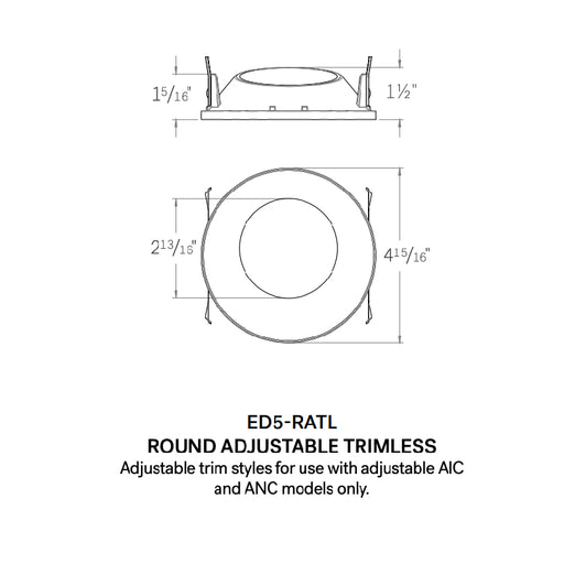 CSL ED5-RATL 5" LED Eco-Downlight Round Adjustable Standard Trimless