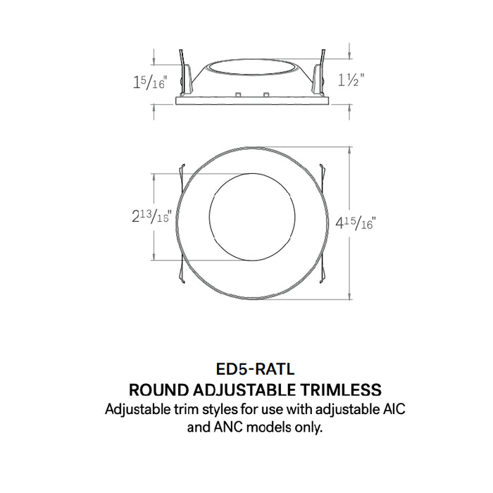 CSL ED5-RATL 5" LED Eco-Downlight Round Adjustable Standard Trimless
