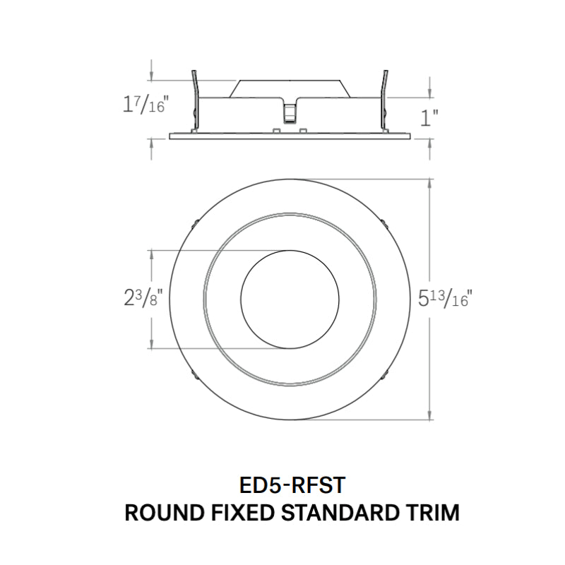 CSL ED5-RFST 5" LED Eco-Downlight Round Fixed Standard Trim