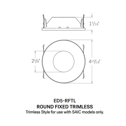 CSL ED5-RFTL 5" LED Eco-Downlight Round Fixed Trimless