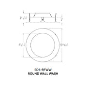 CSL ED5-RFWW 5" Eco-Downlight Round Fixed Wall Wash Trim 