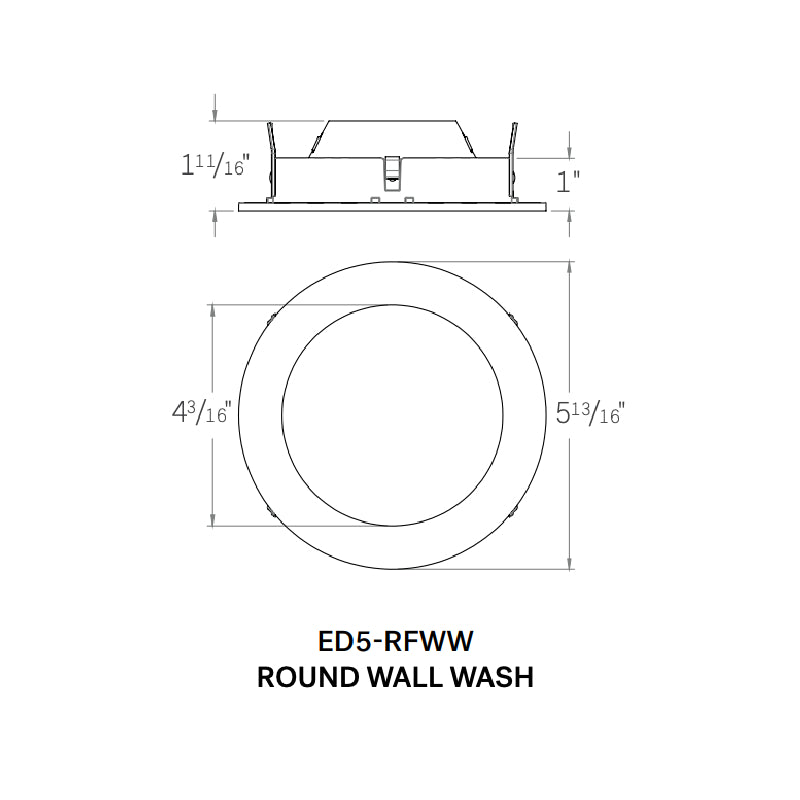 CSL ED5-RFWW 5" Eco-Downlight Round Fixed Wall Wash Trim 