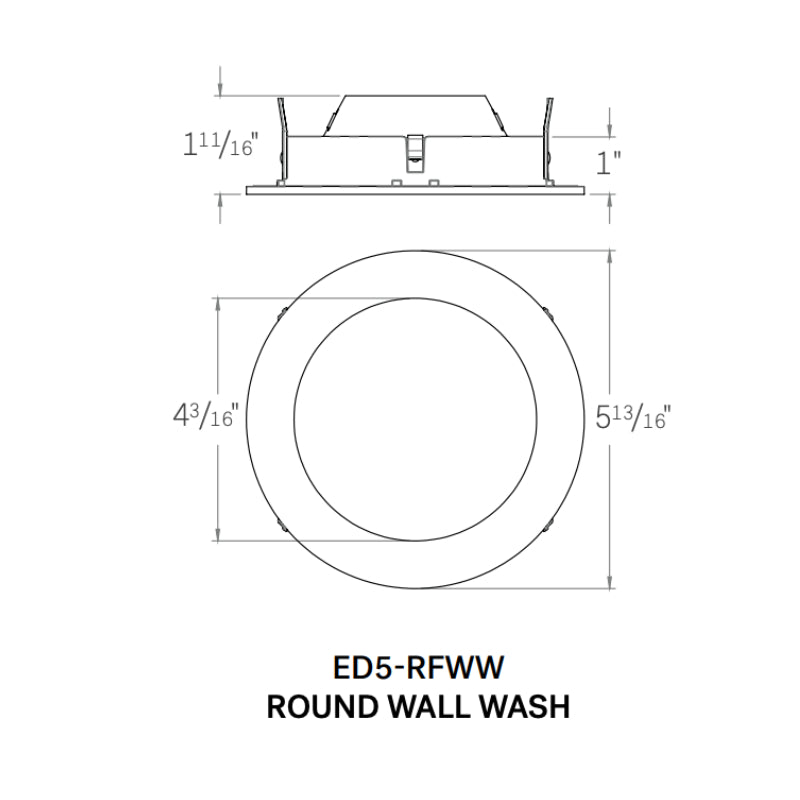 CSL ED5-RFWW 5" Eco-Downlight Round Fixed Wall Wash Trim