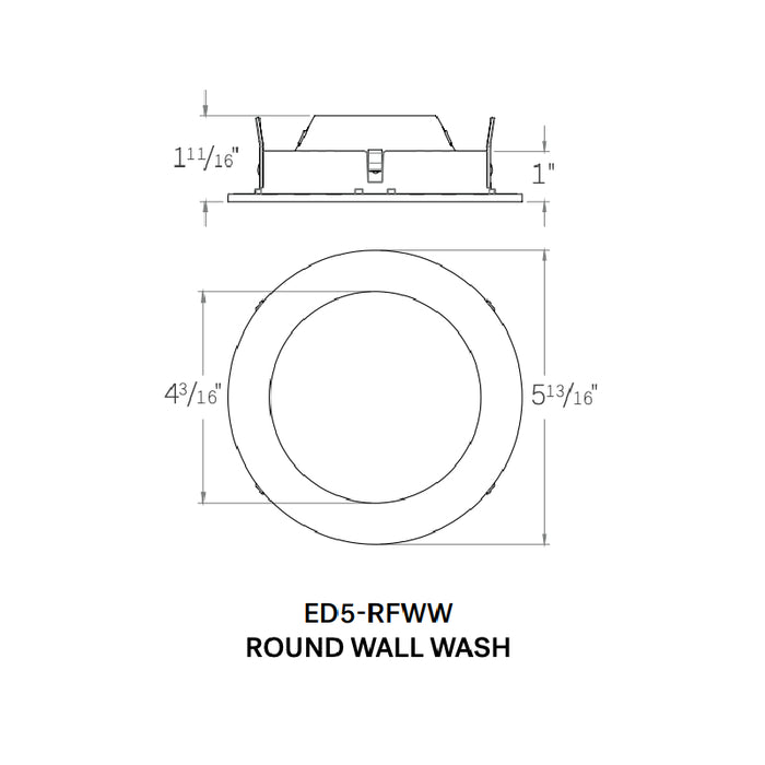 CSL ED5-RFWW 5" Eco-Downlight Round Fixed Wall Wash Trim 