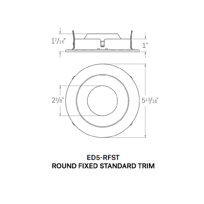 CSL ED5-RFST 5" LED Eco-Downlight Round Fixed Standard Trim