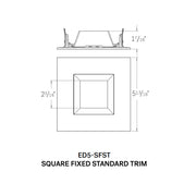 CSL ED5-SFST 5" LED Eco-Downlight Square Fixed Standard Trim 